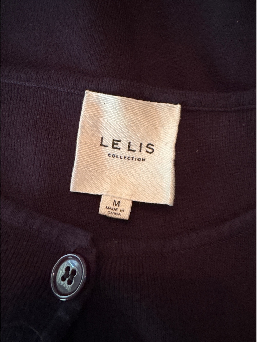 Le Lis Navy Cardigan M
